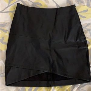 Mini Black Leather Skirt